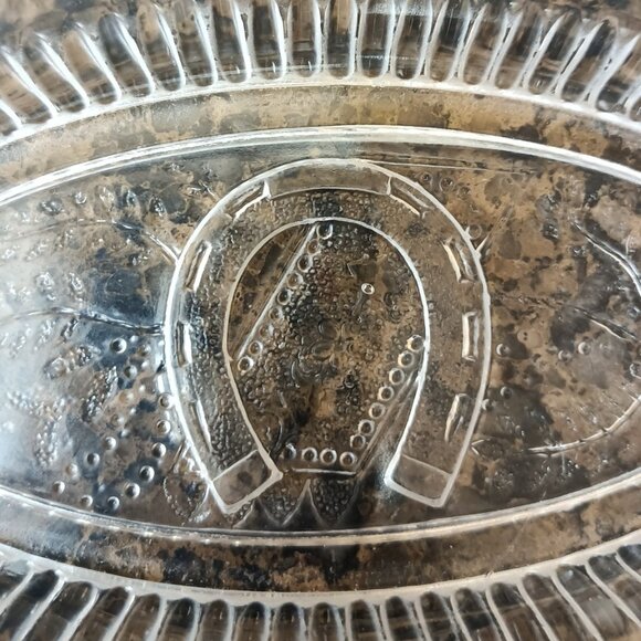 ANTIQUE ADAMS & CO EAPG GOOD LUCK HORSESHOE / PRAYER RUG PATTERN GLASS - Picture 2 of 7